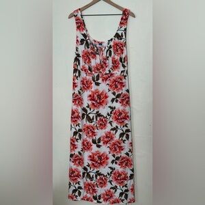 Old Navy Waist-Defined Sleeveless Crepe Midi Floral Dress for Women  Size L Tall